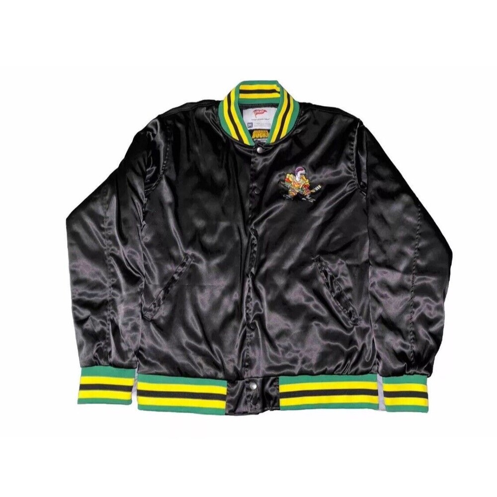 30th Anniversary Mighty Ducks Streaker Satin Bomber Jacket Small Disney NHL
